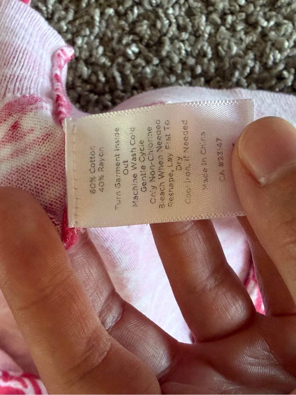 Talbots Pink and White Floral V-Neck Sweater Cardigan - Picture 5 of 5